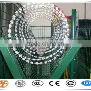 CBT-65,BTO-22,BTO-30 Galvanized,Coated,Stainless Steel Razor Barbed Wire Fence/ Razor Barbed Wire