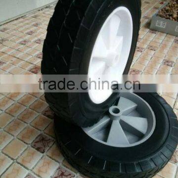 Flat free PU lawn mover wheel 8 inch