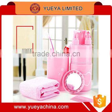 Wash suit Towel Toothbrush Toothpaste Holder shampoo shower gel container with mirror and comb Set