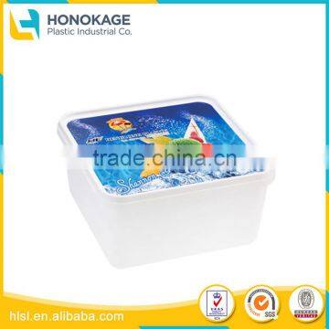 2000ML Food Grade Plastic Square Ice Cream Container,IML Ice Cream box