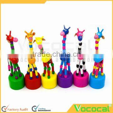 Cartoon Animal Dancing Standing Wooden Magic Spring Toy photo-6