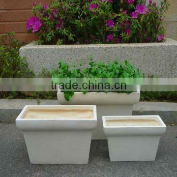 White Large Ceramic Flower Planters and Pots Sandstone Garden Plant Pots Wholesale