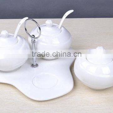 high quality wholesale ceramic sugar container /ceramic cookware wholesale/3pcs set ceramic sugar pot whole sale