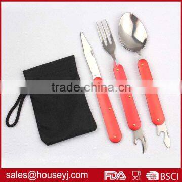 Portable tableware folding camping tool stainless steel fork outdoor tableware Spoon & Knife Picnic