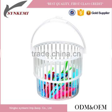 Round shaped hanging plastic basket designs