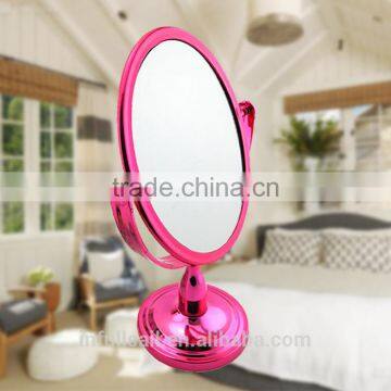 Plasticl Colourful Double Oval Magnifying Cosmetic/ Table Mirror Free Standing Mirror photo-2