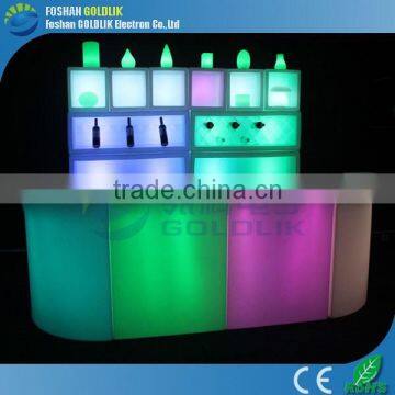 GLACS Control RGB Color Straight and Corner LED Bar Counter Restaurant Bar Counter Design