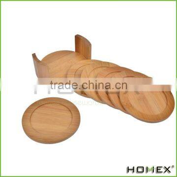 Factory Direct Selling Bamboo Personalized Coasters /Bamboo Cup Mat Homex_BSCI/ FDA/ LFGB