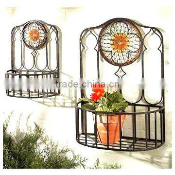wrought iron flower wall planters