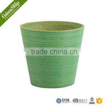 Green Plastic Wood Stone UV Protective Large Garden Decorative Plain Surface Planters photo-5