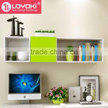 Home Furniture New Design Assembly Wood Wall Shelf for Living Room Colorful MDF Wooden Storage Cabinet photo-2