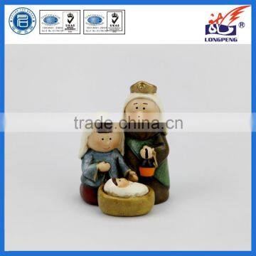 Pottery Cartoon Holy Family for Christmas