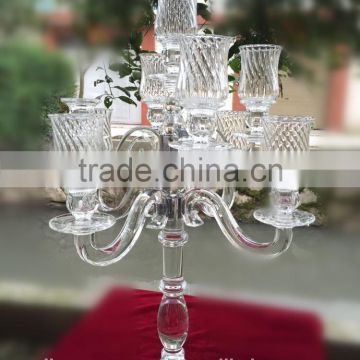 Luxury crystal candelabra centerpieces for rent, votive candle holders with rhinestones