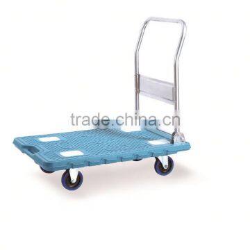 Competitive price plastic foldable moving trolley with mute wheels