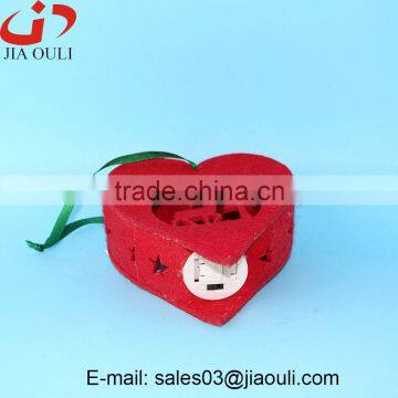 Hot Sales Christmas Decorations With LED Light Non-woven Hanging Heart photo-2