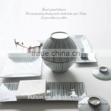 Japanese Style Hand Painting Stripe Sushi Dinnerware photo-5