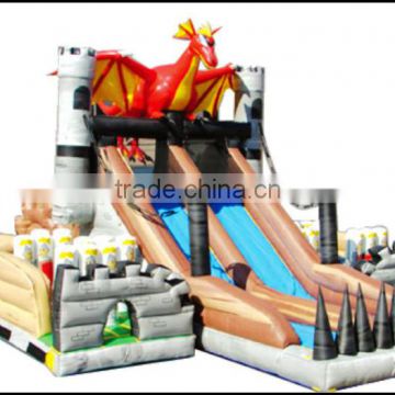 (HD-9604)Happy Island !Funny New Design Inflatable Sliding Tube bouncing castles with slide and jumping