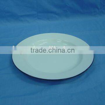 Enamelware 14-26cm White Porcelain Enamel Unpatterned Soup Plates Plain photo-2