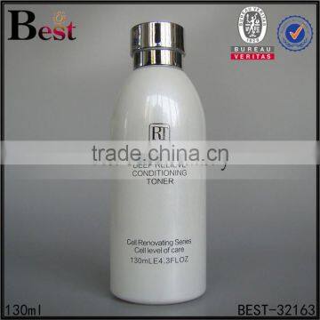 130ml hot products logo screen printing white glass bottle silver aluminum cap for cosmetic toner lotion china suppliers