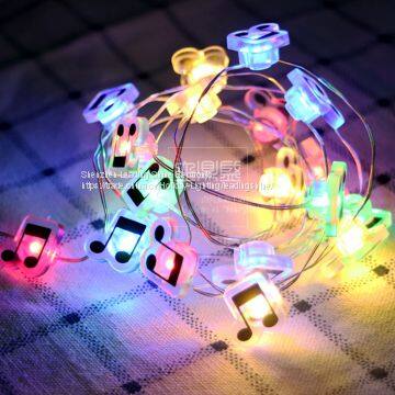 music notes battery operated RGB warm white copper string light manufacturer wholesale customized packaging fairy light