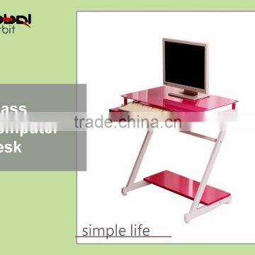 Laptop Table With Keyboard Storage Colorful Tempered Glass Computer Desk Table photo-3