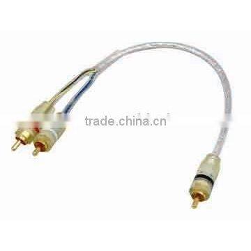 RCA PLUG - 2RAC PLUG Foil Shielded Transparent Cable