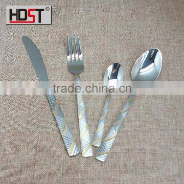 Popular 2016 Years Wedding Series 18/10 Stainless Gold Plated Cutlery Set photo-3