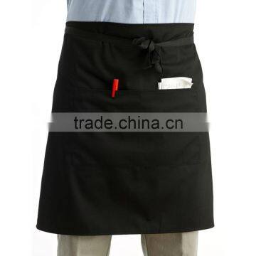 Universal Unisex Women Men Kitchen Cooking Waist Apron Short Apron Waiter Apron with Double Pockets
