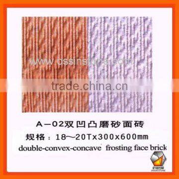 Doble-convex-concave frosting face brick marble mosaic