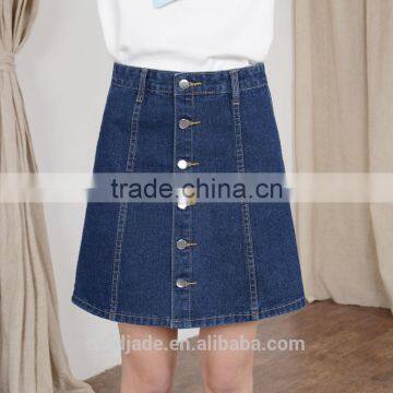 Custome 2016 New Arrival Denim Skirts Womens Pencil Jeans Front Button Skirt for Women Plus Size photo-5