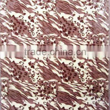 Leopard design stamped polyester super soft piping blanket