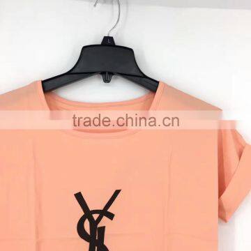 Women Leftover Stock Factory Drectly Sell Orange Print Chiffon T-shirt photo-3