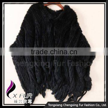 CX-B-15 China Suppliers Wholesale Price Rabbit Fur Winter Shawl Apparel Women Clothes photo-4