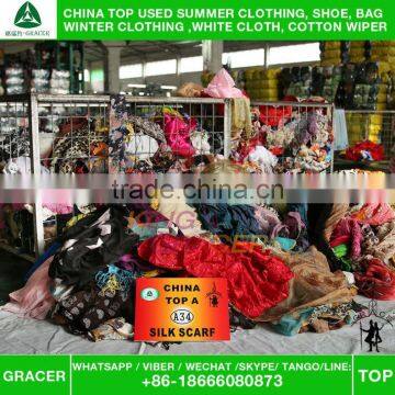 Small Bales High End Origin Brand Name Women Silk Scarf Used Clothing Hot Sale In Italy