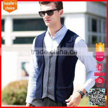 Hot selling deep v neck vest hand knitted button front sweater vest