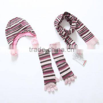 Latest Accessories Kids Baby Girls Winter Knitted Cashmere Scarf Hat Glove photo-2