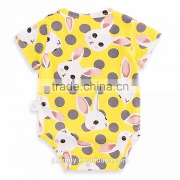 Newborn Lovely Headbands Green Yellow Rabbit Outfit Set Animal Baby Romper Unisex photo-3