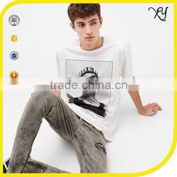 2017 new design mens fashion 100 cotton sports t shirt with printing