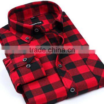 the Lastest Style Spring Fall 2016 New Mens Long Sleeve Slim Fit Comfort Soft Flannel Cotton Shirt Leisure Styles Man Shirt photo-3