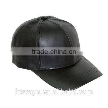 Custom Blank Fitted Leather Baseball Cap for Sale photo-5