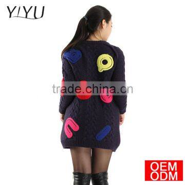 Womens Cute Embroidery Wool Knit Cardigan Sweater Tops Mujer photo-3