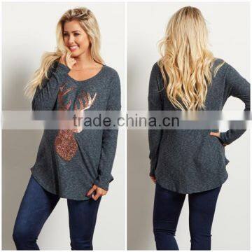 Hot-selling Promotional Beautiful Sequin Printing Maternity Top