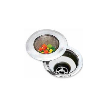 Woven mesh hole sink strainer in kitchen, bathroom sink