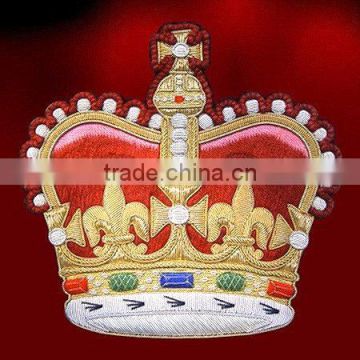 Hand Embroidered Royal Crown Emblem