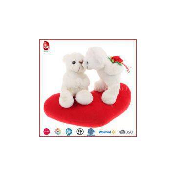 Stuffed White Bears With Red Heart