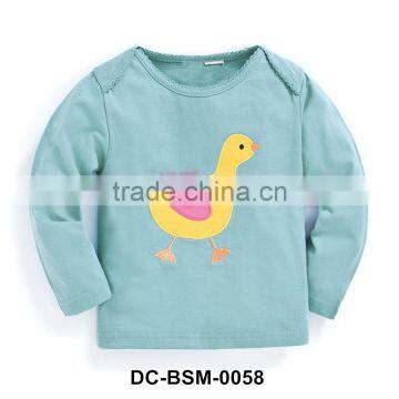 Cartoon chick pattern light blue lovers designing t-shirt