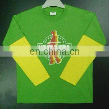 100% Cotton Kid's T-shirt with Layer Full sleeves.