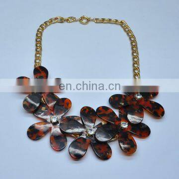 Hottest selling crew foral crystal imitate famous brand necklace jewelry