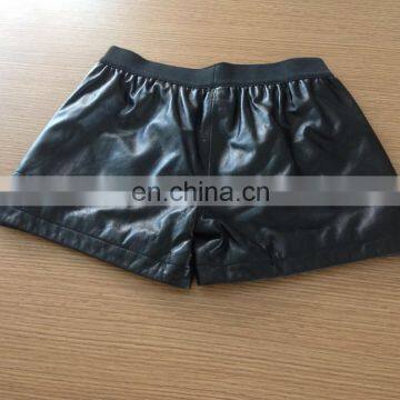 2015 ladies sheep leather black short pants