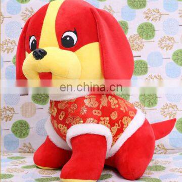 HI CE Approve Chinese New Year Wang Cai dog plush toys Christmas toys in Tang suit for sale